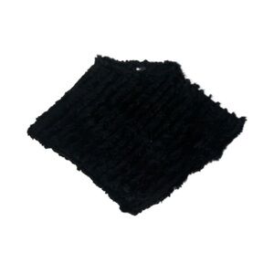 100% Rabbit Fur Chic Black Poncho